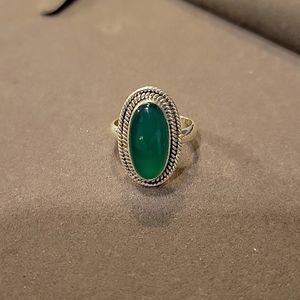 Green Onyx Sterling Silver Ring